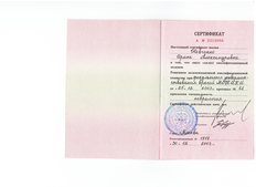 Сертификат Шевченко Ирина Александровна